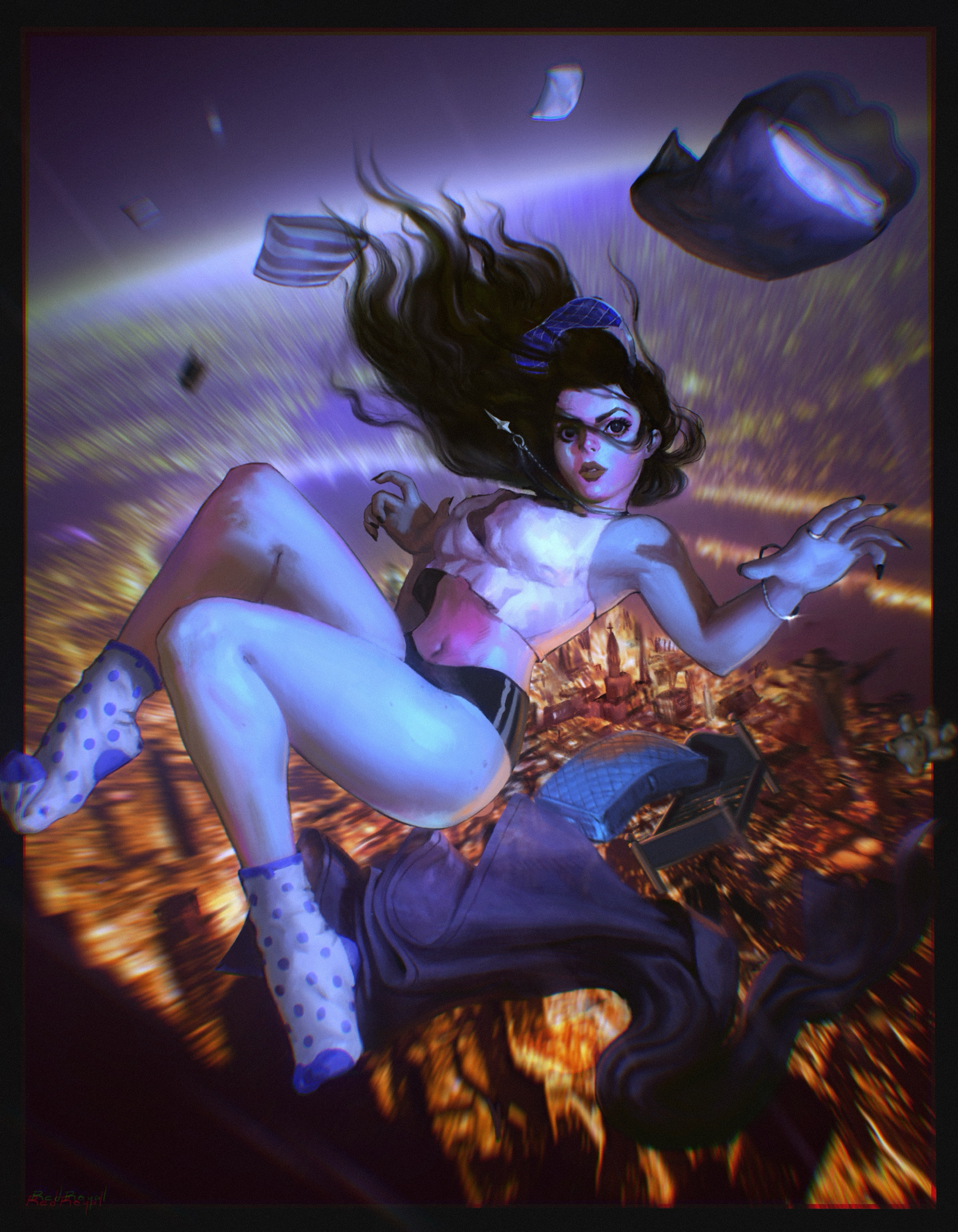 Image of a girl falling